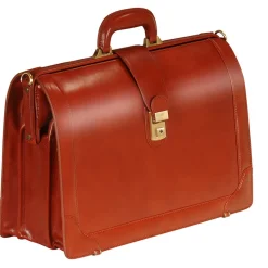 Mancini Portfolios|Business Cases<Leather Laptop Compatible Litigator Briefcase Brown