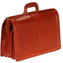 Mancini Portfolios|Business Cases<Leather Laptop Compatible Litigator Briefcase Brown