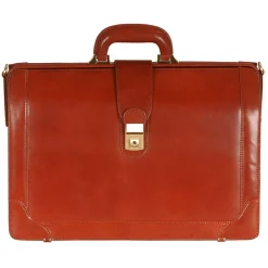 Mancini Portfolios|Business Cases<Leather Laptop Compatible Litigator Briefcase Brown