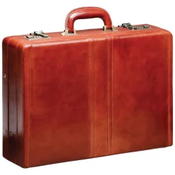 Mancini Portfolios|Business Cases<Leather Luxurious Italian Leather Expandable Attache Case Brow Brown