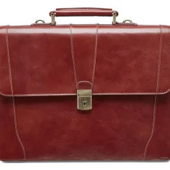 Mancini Portfolios|Business Cases<Leather Signature Double Compartment Briefcase 95898 Brown