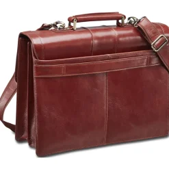 Mancini Portfolios|Business Cases<Leather Signature Double Compartment Briefcase 95898 Brown