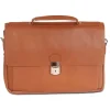 Mancini Portfolios|Business Cases<Leather Triple Compartment Flap Briefcase for 15" Laptop / Tab