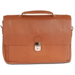 Mancini Portfolios|Business Cases<Leather Triple Compartment Flap Briefcase for 15" Laptop / Tab