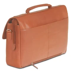 Mancini Portfolios|Business Cases<Leather Triple Compartment Flap Briefcase for 15" Laptop / Tab