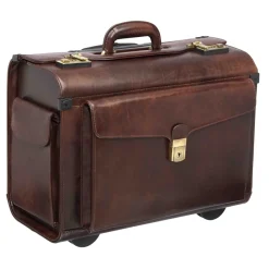 Mancini Portfolios|Business Cases<Leather Vanizia Deluxe Wheeled Catalog Case Brown
