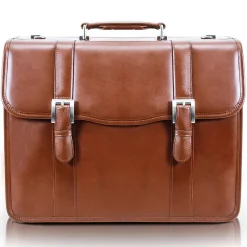 McKlein Business Cases<USA Flournoy 15" Leather Double Compartment Laptop Briefcase