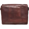 Mancini Portfolios|Business Cases<Messenger bag for 15'' Laptop / Tablet, 16.25" x 3.25" x 12", Brown
