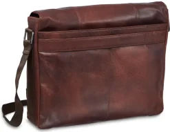 Mancini Portfolios|Business Cases<Messenger bag for 15'' Laptop / Tablet, 16.25" x 3.25" x 12", Brown