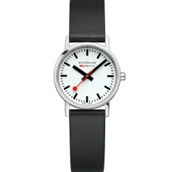 Mondaine Unisex Watches|Women's Watches<CLASSIC BLACK VEGAN GRAPE LEATHER 30 MM | Altman Luggage