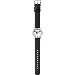 Mondaine Unisex Watches|Women's Watches<CLASSIC BLACK VEGAN GRAPE LEATHER 30 MM | Altman Luggage