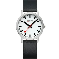 Mondaine Unisex Watches|Women's Watches<CLASSIC BRUSHED CASE BLACK VEGAN GRAPE LEATHER A6603031416SBBV