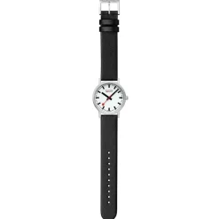 Mondaine Unisex Watches|Women's Watches<CLASSIC BRUSHED CASE BLACK VEGAN GRAPE LEATHER A6603031416SBBV