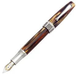 Montegrappa Fountain<Extra 1930 Turtle Brown Celluloid Fountain Pen - Model: IS