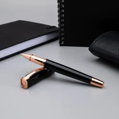 Monteverde Rollerball|Felt Tip<USA Impressa Rollerball Pen Black With Gold Trim