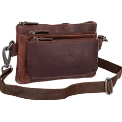 Mancini Portfolios|Attaches & Briefcases<Multi Function Waist Bag, 9.5" x 2" x 5.5", Brown