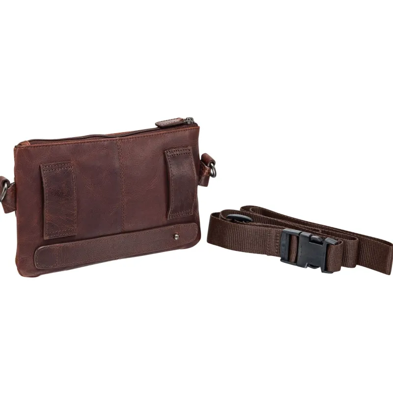 Mancini Portfolios|Attaches & Briefcases<Multi Function Waist Bag, 9.5" x 2" x 5.5", Brown