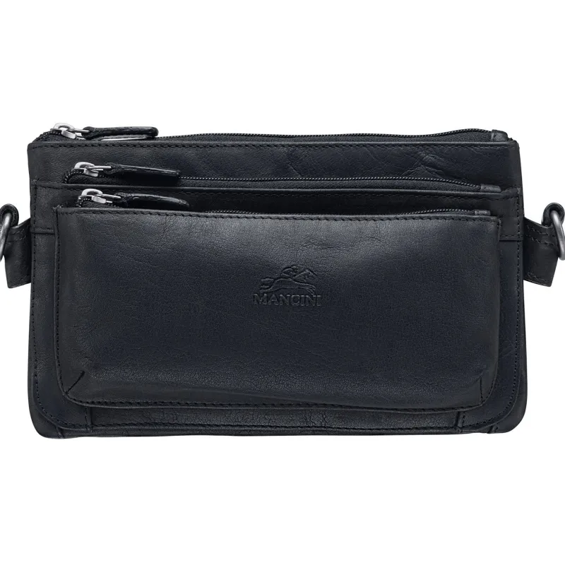 Mancini Portfolios|Attaches & Briefcases<Multi Function Waist Bag, 9.5" x 2" x 5.5", Black