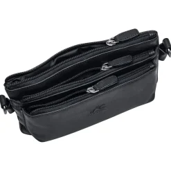 Mancini Portfolios|Attaches & Briefcases<Multi Function Waist Bag, 9.5" x 2" x 5.5", Black