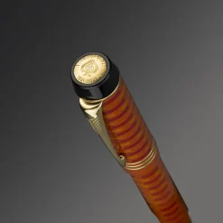 Parker Fountain<Duofold 100 LE Anniversary Centennial Limited Fountain Pen Blue GT Red