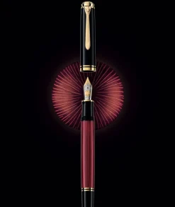 Pelikan Fountain<Souveran M800 Black and Red Fountain Pen | Altman Luggage