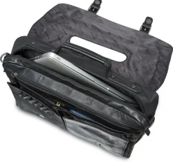 Mancini Portfolios|Business Cases<Porthole Briefcase for 15.6" Laptop / Tablet with RFID Secure Pocket,