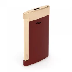 S.T. Dupont Lighters<S. T. Dupont SLIM 7 Red with Golden Finish Lighter | Altman Luggage