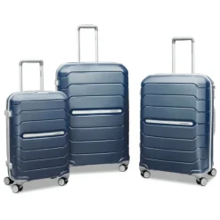 Samsonite Checked|Carry-on Luggage<Freeform 3 Piece Set 21|24|28 Inch Expandable Spinners (Navy