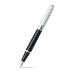 Sheaffer Fountain<300 9314 Black and Chrome Fountain Pen With Chrome Cap