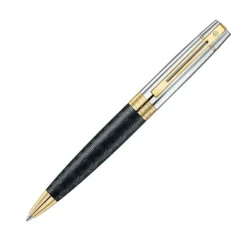 Sheaffer Ballpoint<300 ENGRAVED MATT BLACK BARREL AND SHINY CHROME CAP PVD GOLD TRIMS BP