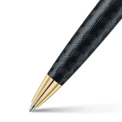 Sheaffer Ballpoint<300 ENGRAVED MATT BLACK BARREL AND SHINY CHROME CAP PVD GOLD TRIMS BP