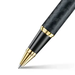 Sheaffer Rollerball|Felt Tip<300 ENGRAVED MATT BLACK BARREL AND SHINY CHROME GOLD TRIM RB