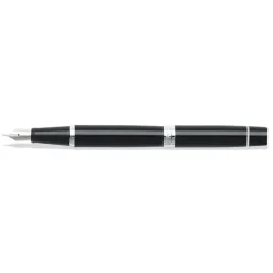 Sheaffer Fountain<300 Glossy Black Fountain Pen With Chrome Trims