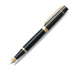 Sheaffer Fountain<300 Glossy Black Fountain Pen With Gold Trims