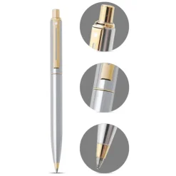 Sheaffer Ballpoint<Sentinel 325 Brushed Chrome Ballpoint pen with Gold Tone Trim
