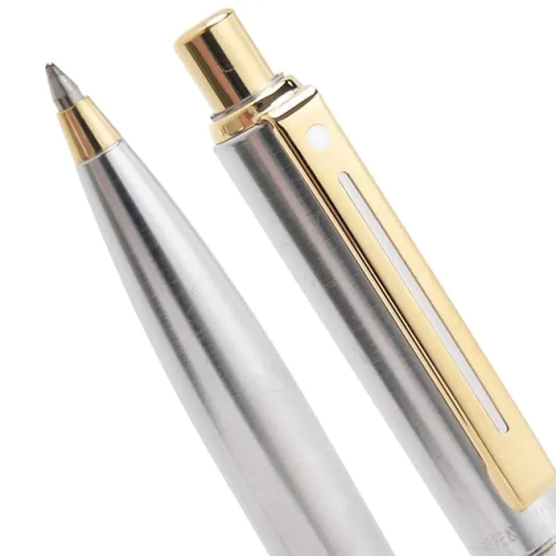 Sheaffer Ballpoint<Sentinel 325 Brushed Chrome Ballpoint pen with Gold Tone Trim