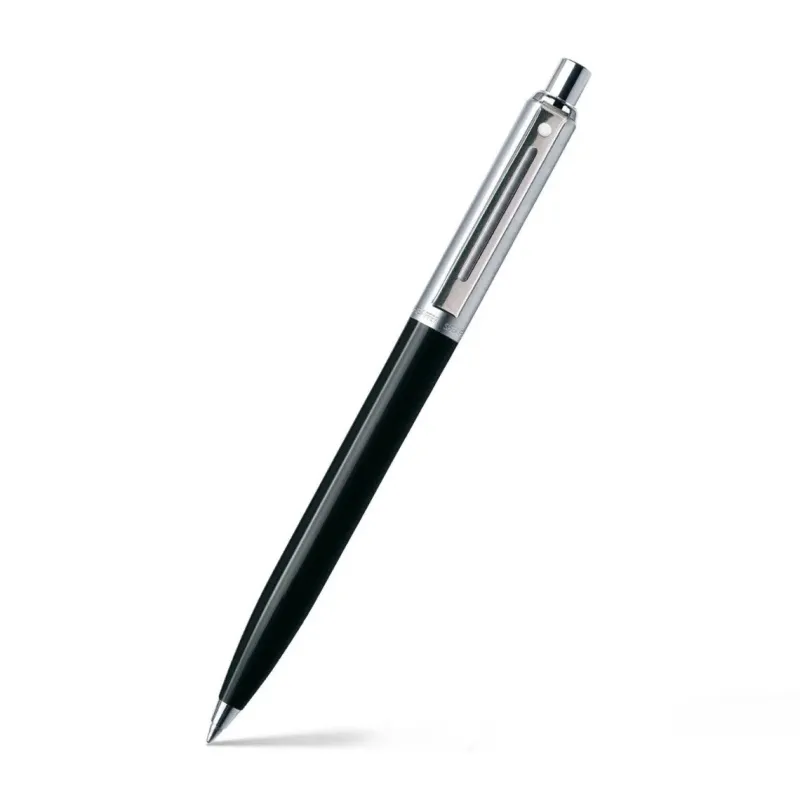 Sheaffer Ballpoint<Sentinel Black and Chrome Ballpoint Pen With Chrome Trims