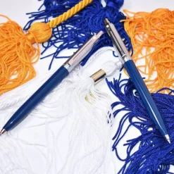 Sheaffer Ballpoint<Sentinel Blue and Chrome Ballpoint Pen With Chrome Trims