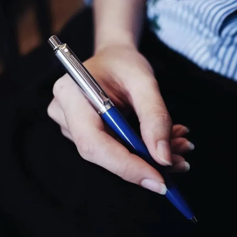 Sheaffer Ballpoint<Sentinel Blue and Chrome Ballpoint Pen With Chrome Trims