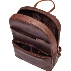 Mancini Portfolios|Business Cases<Slim Backpack for 14" Laptop, 12" x 4" x 16.25", Brown