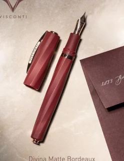 Visconti Fountain<Divina Matte Bordeaux Fountain Pen | Altman Luggage