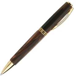 Visconti Ballpoint<Medici Briarwood Yellow Gold Ballpoint Pen | Altman Luggage