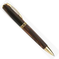 Visconti Ballpoint<Medici Briarwood Yellow Gold Ballpoint Pen | Altman Luggage