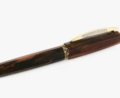 Visconti Rollerball|Felt Tip<Medici Briarwood Yellow Gold Rollerball Pen | Altman Luggage