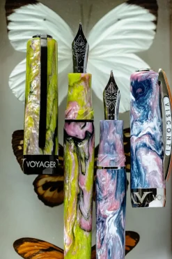 Visconti Fountain<Voyager Mariposa Butterfly Malachite Fountain Pen